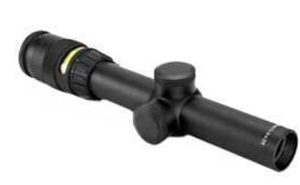 Trijicon TR24-C-200070 AccuPoint 1-4x24mm Riflescope, 30mm Main Tube, Standard Duplex Crosshair Retocle with Amber Dot, Matte Black